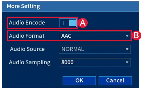 LOREX 4K Motorized Varifocal HD IP Dome Security Camera with Smart Motion Detection and Listen in Audio - Audio Settings