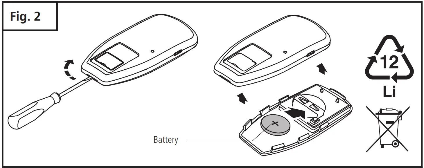Marantec Digital 382 Two Channel 868MHz Mini Hand - TRANSMITTER --