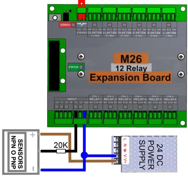 CNC4PC M26 12Relay Expansion Board - power supply