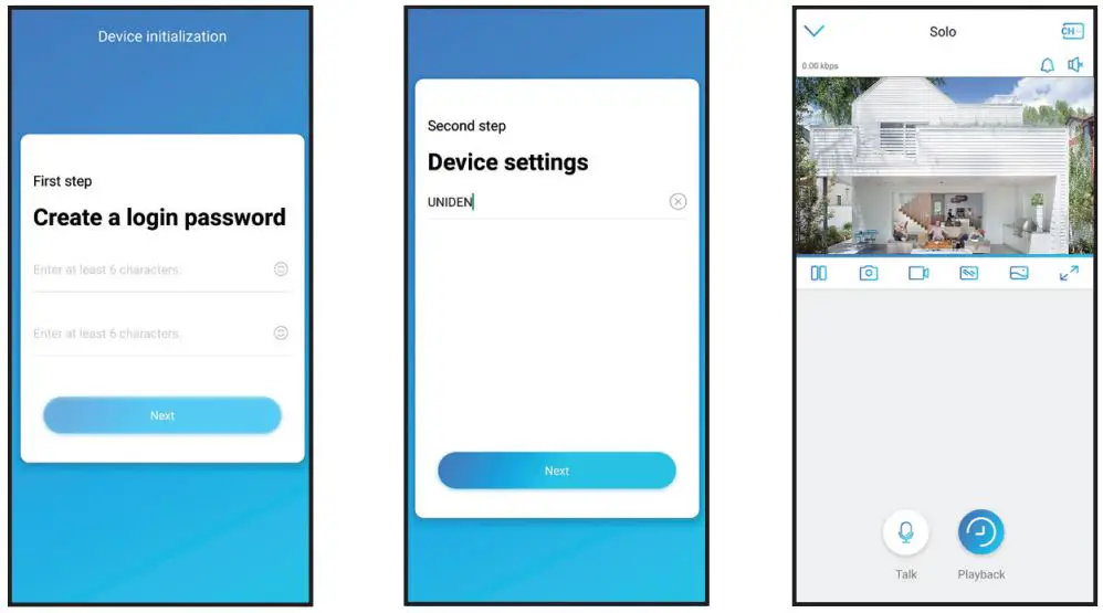Uniden App Cam Spotlight+ User Guide - Create a password