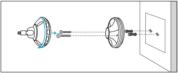 Uniden App Cam Spotlight+ User Guide - Drill holes in terms of the provided mounting hole