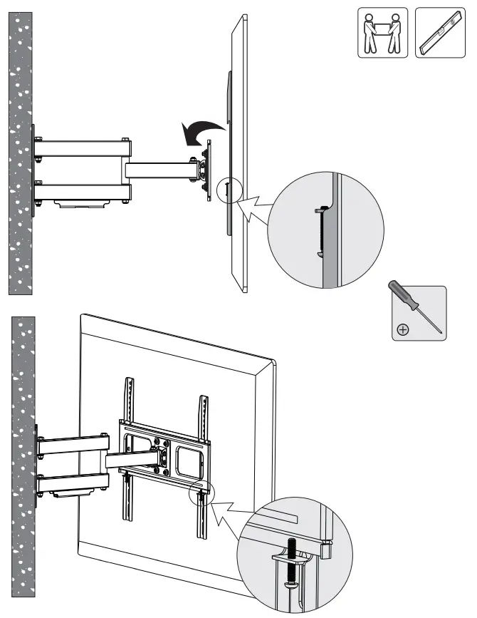 EZYmount SLT-360 Full Motion LED LCD TV Wall Mount - Timber Stud 2