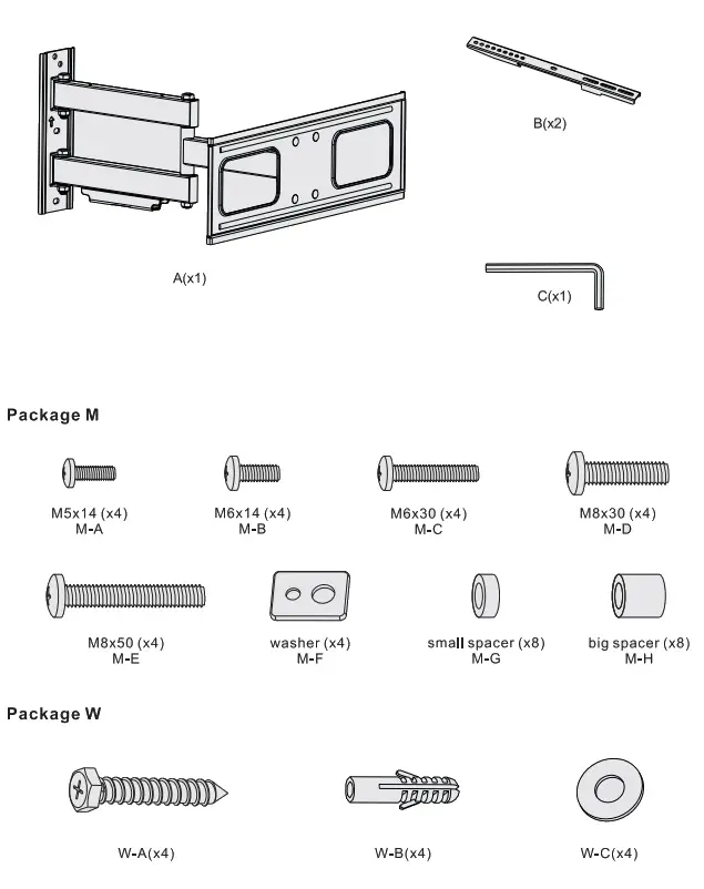 EZYmount SLT-360 Full Motion LED LCD TV Wall Mount - overview 1