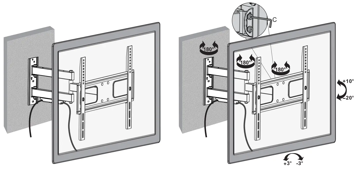 EZYmount SLT-360 Full Motion LED LCD TV Wall Mount - overview