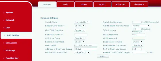 Fanvil IP Door Phone i30 - door phone setting