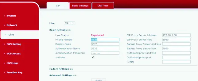 Fanvil IP Door Phone i30 - sip account