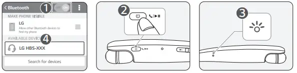 LG HBS-SL5 Tone Style Bluetooth Wireless Stereo Headset - Connecting Quickly