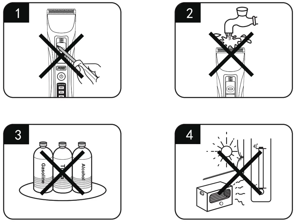 PATPET 930 Dog Grooming Clipper - caution