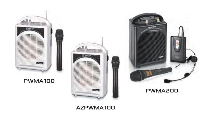 Pyle Pwma100 Portable Pa Speaker And Microphone System Kit User Manual