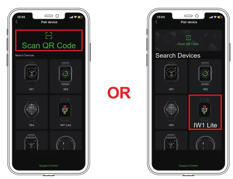 Letsfit IW1 Lite Smart Watch - device for pairing