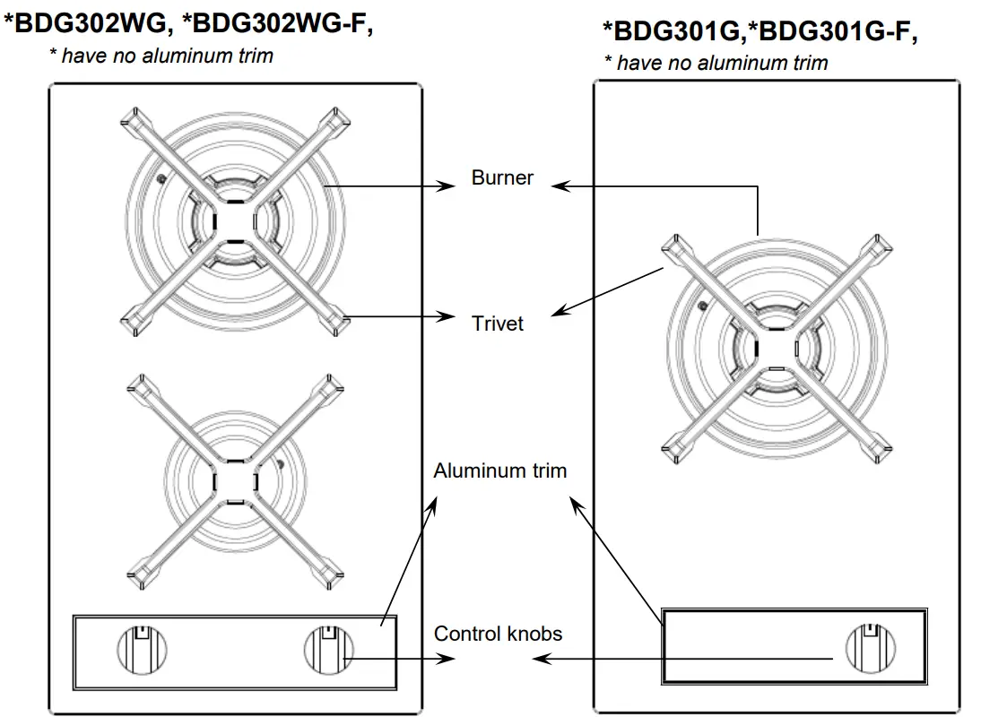 bellini BDG604G Glass Top Surface Built in Gas Cooktop - Product Description 1