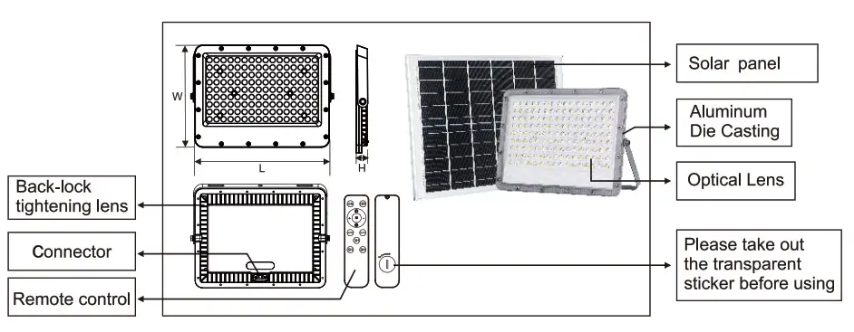 Foshan Kaichengde Lighting TK08-300W Outdoor LED Solar Light