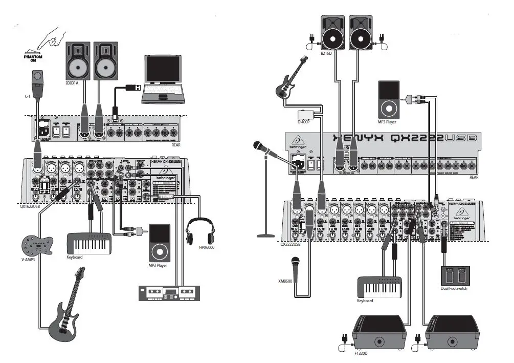 behringer QX2222USB XENYX Mixer with USB and Effects 1