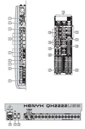 behringer QX2222USB XENYX Mixer with USB and Effects 2