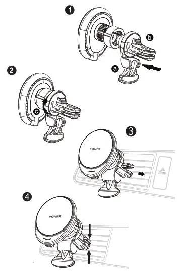 Shenzhen Icheckey Technology iFORCE M1 Magnetic Wireless Car Charger - assembly