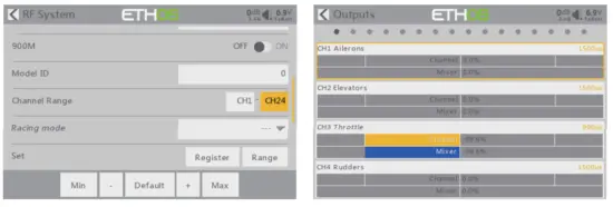 FrSky TANDEM X18 Dua Band Telemetry Radio - Channel Range