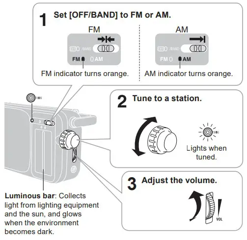 Panasonic FM-AM 2-Band Receiver Owner's Luminous bar