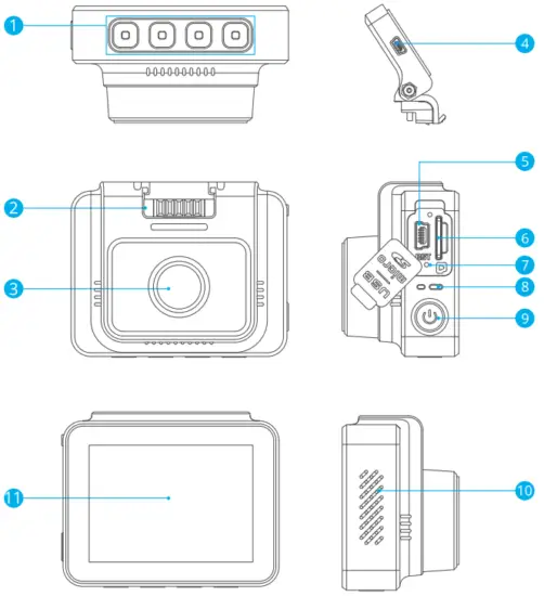 KINGSLIM D5 4K Dash Cam with Built in WiFi GPS - Camera