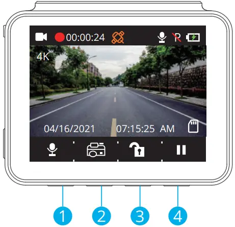 KINGSLIM D5 4K Dash Cam with Built in WiFi GPS - Road Cam