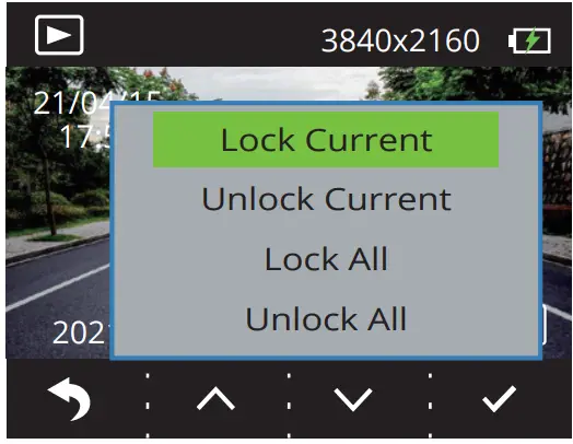 KINGSLIM D5 4K Dash Cam with Built in WiFi GPS - menu