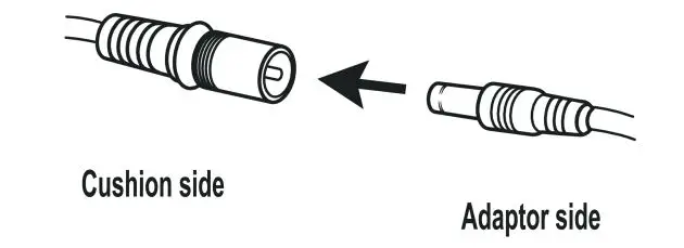 SNAILAX SL-632S Mini Neck and Shoulder Shiatsu Massager with Heat - Connect the adapter cable to the cable on the cushion