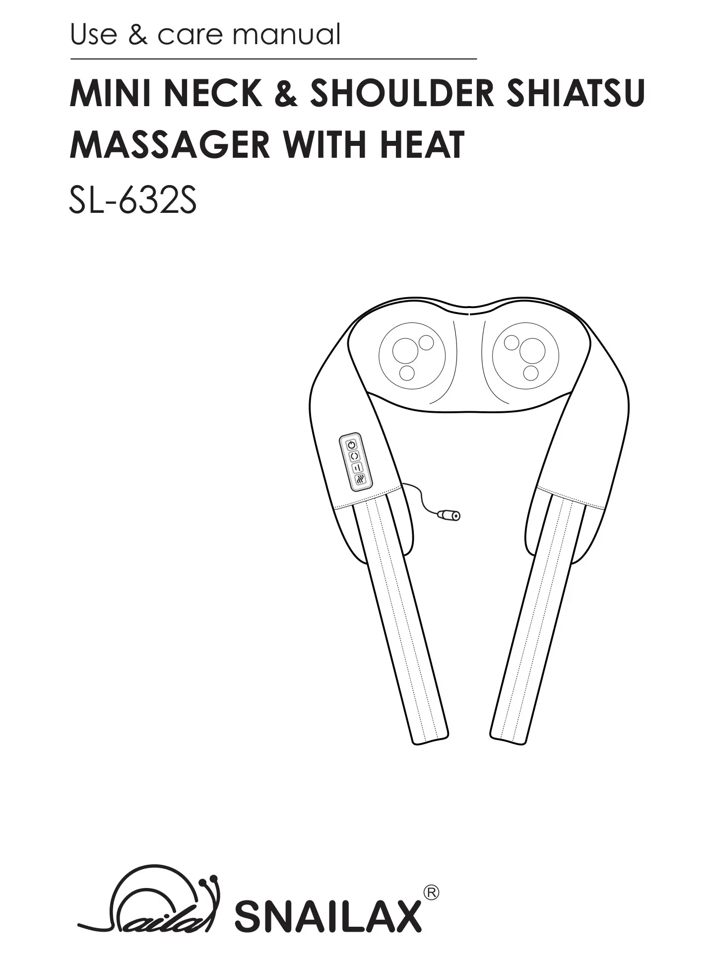 SNAILAX SL-632S Mini Neck and Shoulder Shiatsu Massager with Heat User Manual