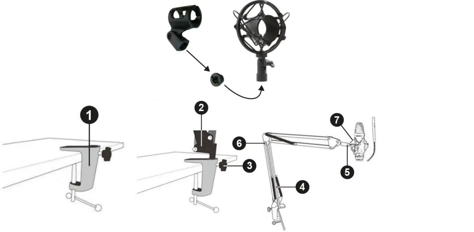 VONYX CMS Series CMS400 Studio Set Condenser Microphone - STAND ASSEMBLY