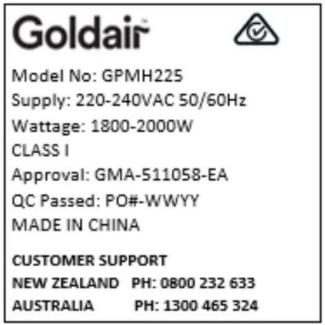 Goldair GPMH225 2000W Electronic Micathermic Heater with WiFi - fig6