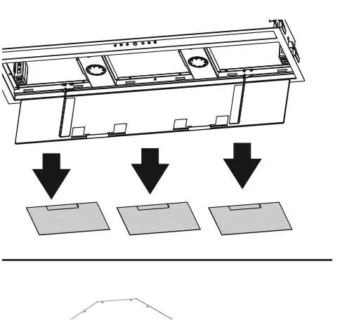 FISHER PAYKEL HP60IDCHX3 60cm Integrated Insert Rangehood - Aluminium filters