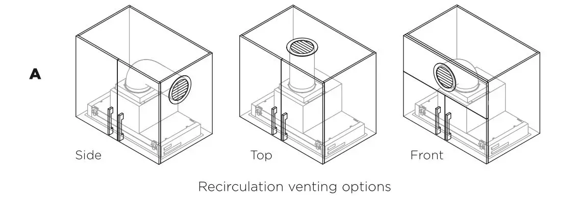 FISHER PAYKEL HP60IDCHX3 60cm Integrated Insert Rangehood - Connect the blower outlet to the louvered vent with a length
