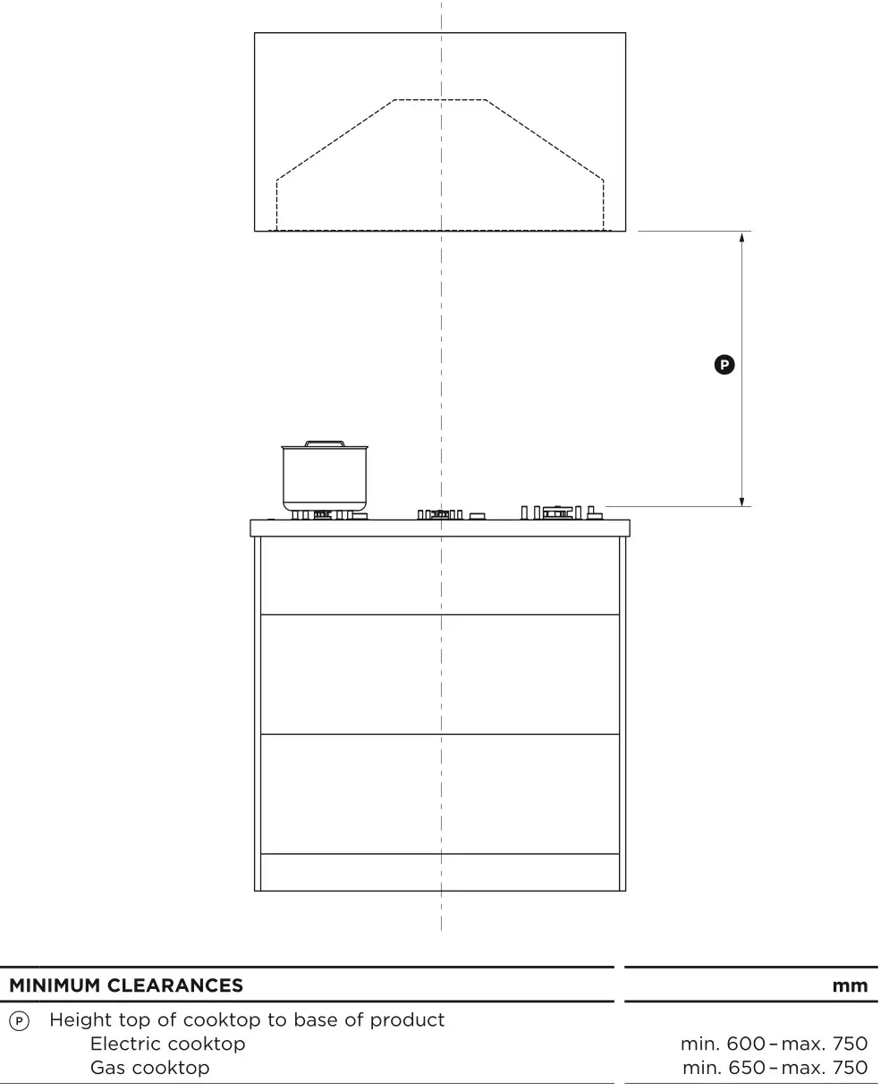 FISHER PAYKEL HP60IDCHX3 60cm Integrated Insert Rangehood - Height of rangehood