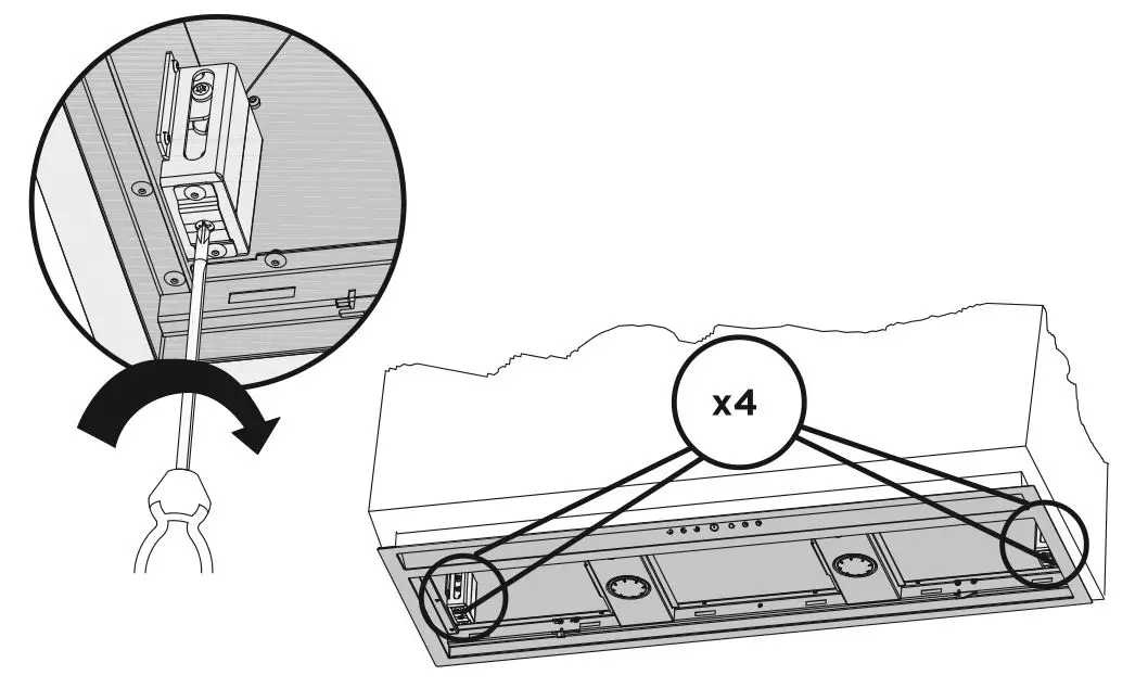 FISHER PAYKEL HP60IDCHX3 60cm Integrated Insert Rangehood - Lift the rangehood and fit through the opening