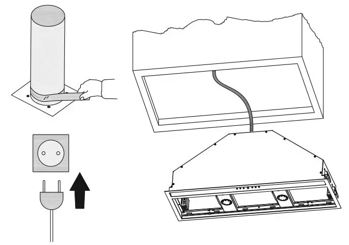 FISHER PAYKEL HP60IDCHX3 60cm Integrated Insert Rangehood - Secure rangehood while tightening the 4 brackets clips