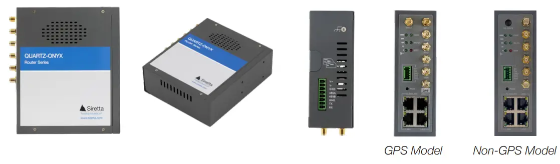 Siretta QUARTZ-ONYX 5G NR Gigabit Ethernet Industrial Router Range - Fig 1