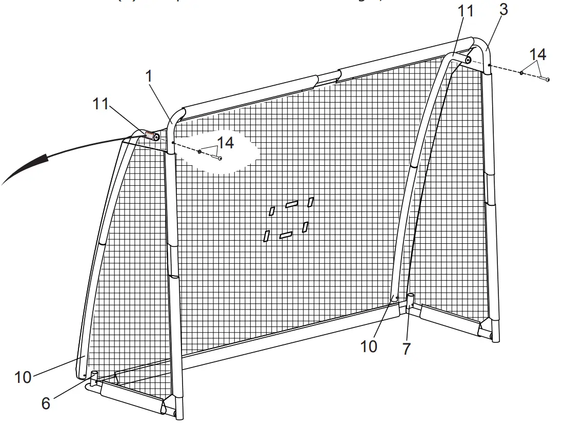 EXIT TOYS steel soccer goal 220x170cm - tighten Bolts