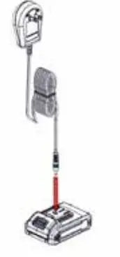 REVOLT Rechargeable Master Gardener User Manual - Connect Battery Charger to the open hole on top of Revolt Battery Pack