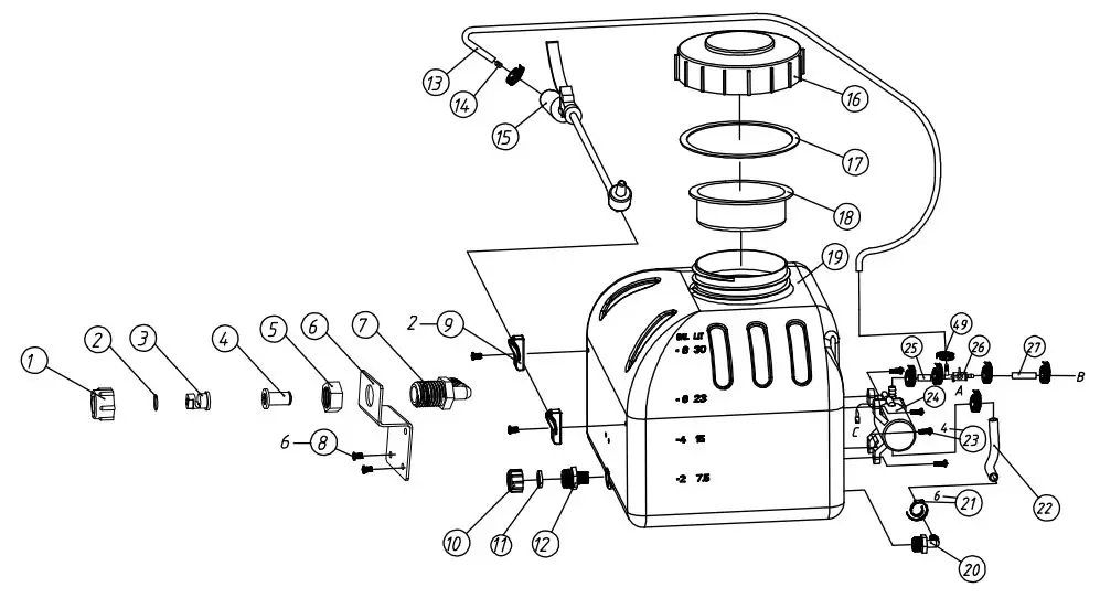REVOLT Rechargeable Master Gardener User Manual - TANK ASSEMBLY