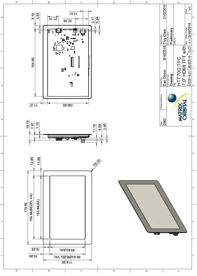 MATRIX ORBITAL HTT70 7.0 Inch TFT Display with HDMI Interface-fig4