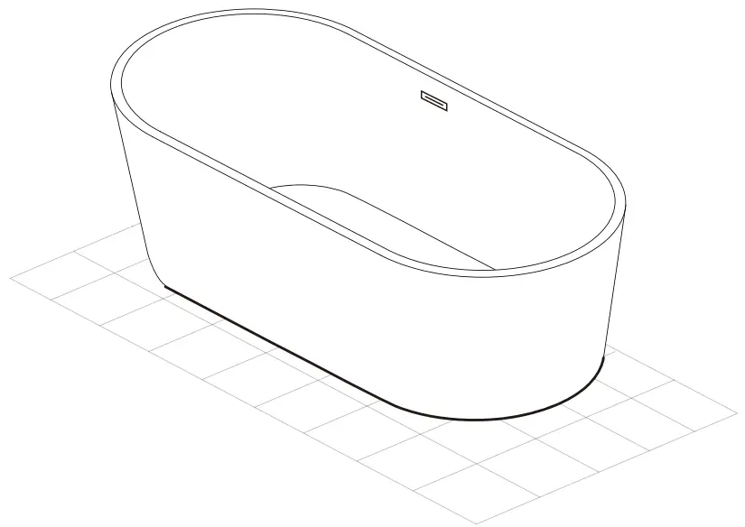 LCDK-11-3C71 70 Inch Acrylic Flatbottom Oval Non-Whirlpool Bathtub