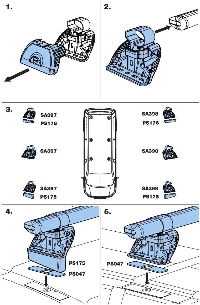 Rhino GA3PR FL KammBar Aluminium Roof Bars - Figure 5