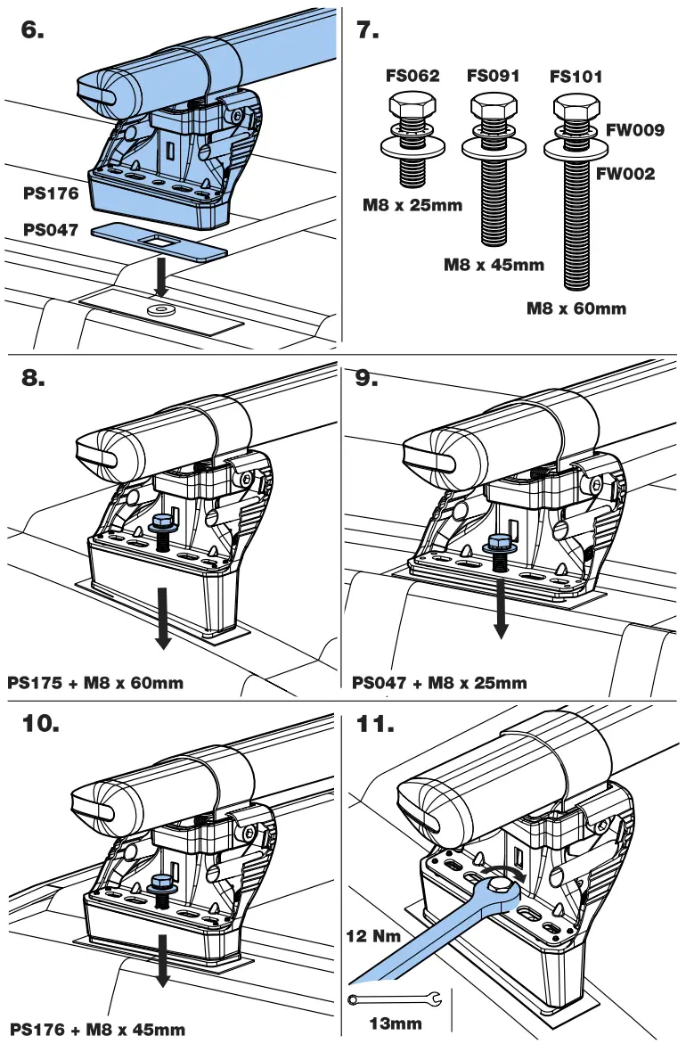 Rhino GA3PR FL KammBar Aluminium Roof Bars - Figure 6