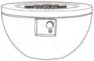 serenelife SLFPBAL Propane Gas Fire Pit Table - Blue glass beads