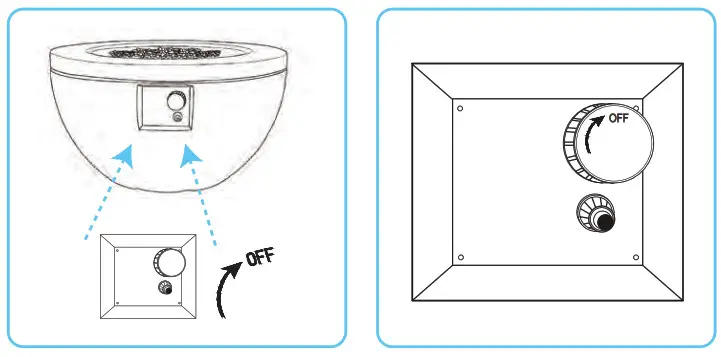 serenelife SLFPBAL Propane Gas Fire Pit Table -OFF