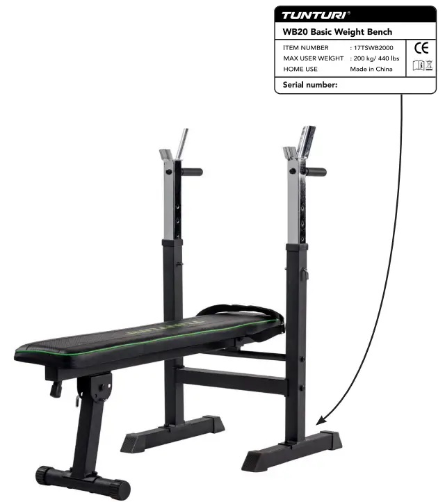 TUNTURI WB20 Basic Weight Bench