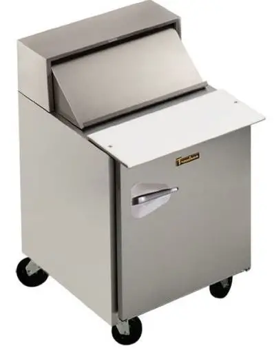 Traulsen UPT279-D-SB Stainless Steel Back Reach-In Compact Prep Table Refrigerator