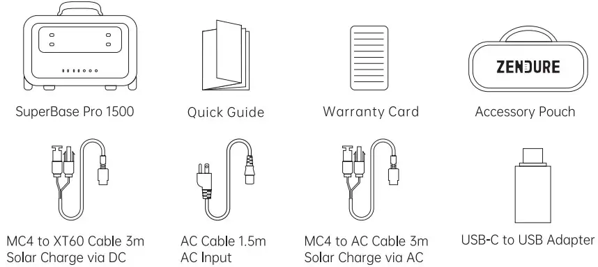 ZENDURE SuperBase Pro 1500 - in the box