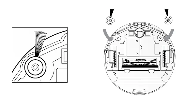 INSTALL THE SIDE BRUSHES