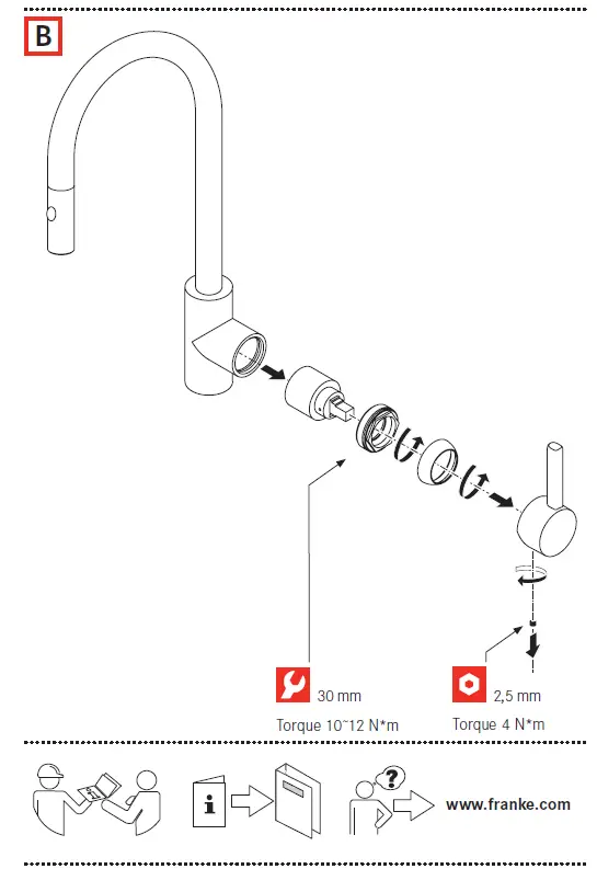 FRANKE FC 0044.501 EOS NEO Stainless Steel Kitchen Faucet 7