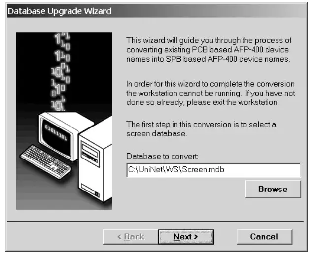 Database Upgrade File Path