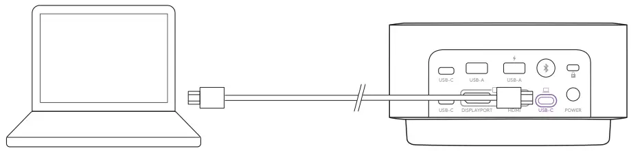 logitech Logi Dock All In One Docking Station - CONNECTING VIA USB-C CABLE
